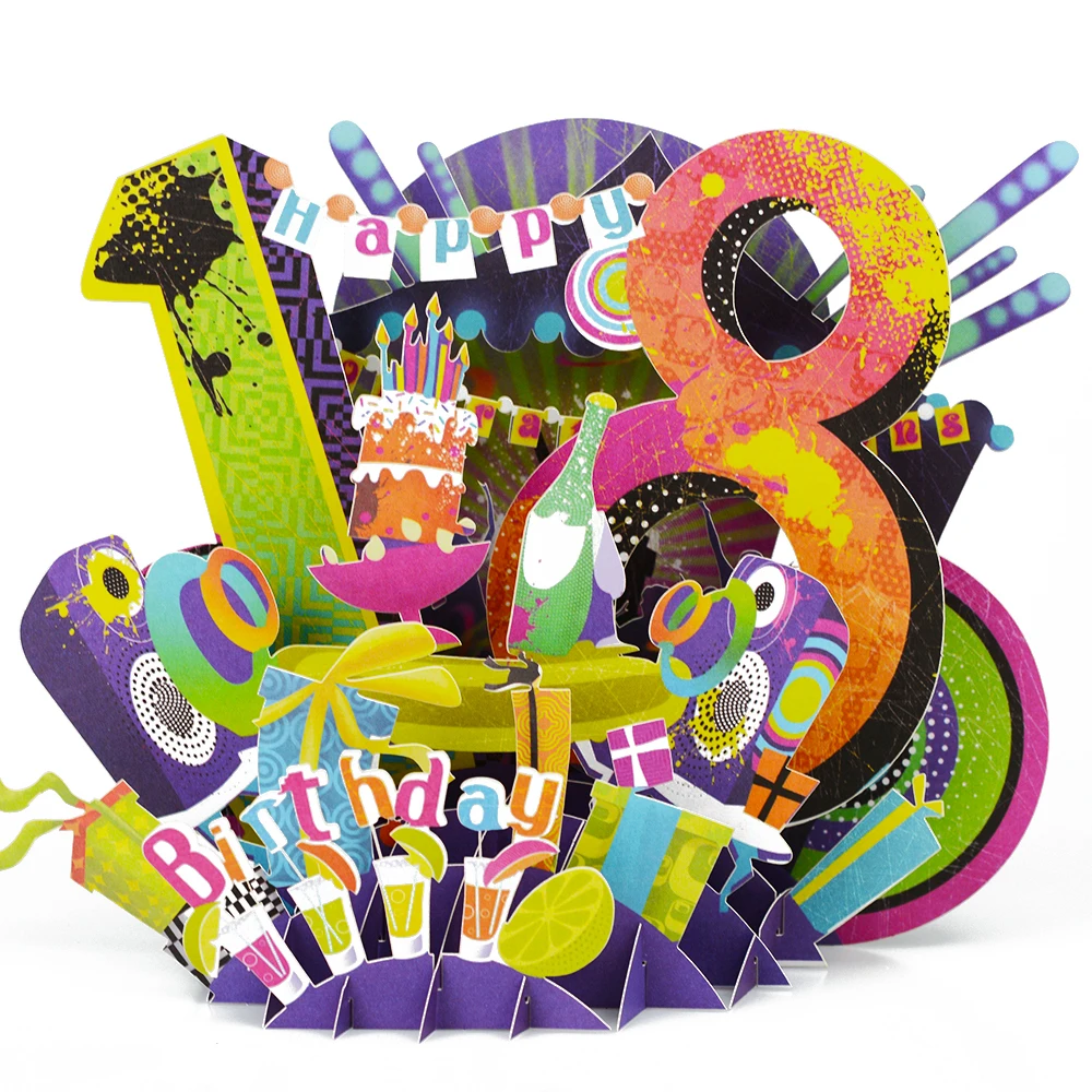 

3D Birthday Invitation Greeting Card Creative Laser Cut Greeting Postcard Gift Cards Laser Cut Handmade Happy Birthday Cards