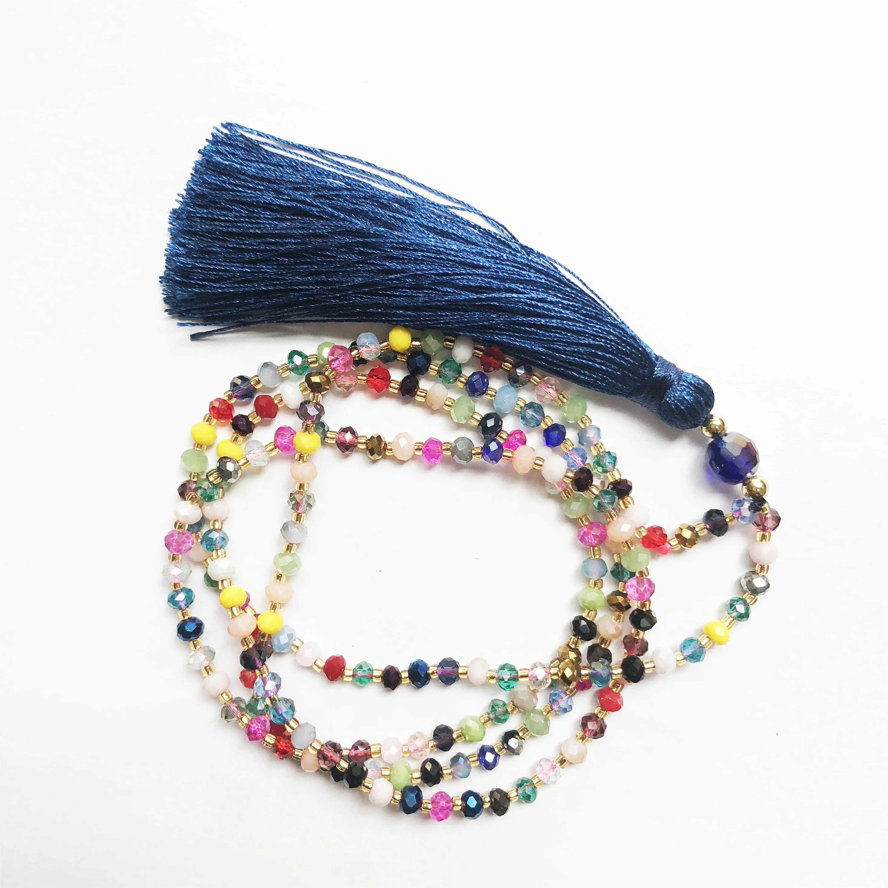 

Woman's accesories 4 layers rainbow jewelry crystal bracelet tassel beads bracelet charm friends bracelets on hand wholesale