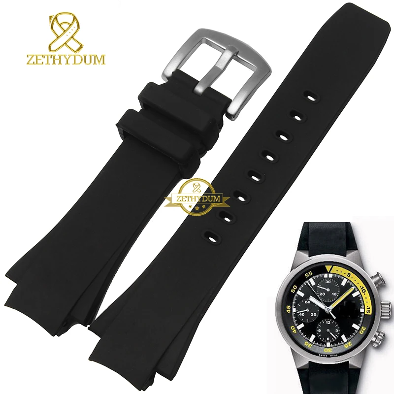 Tali jam karet gelang silikon gelang pria gelang jam Cembung antarmuka Lebar 25mm jam tangan