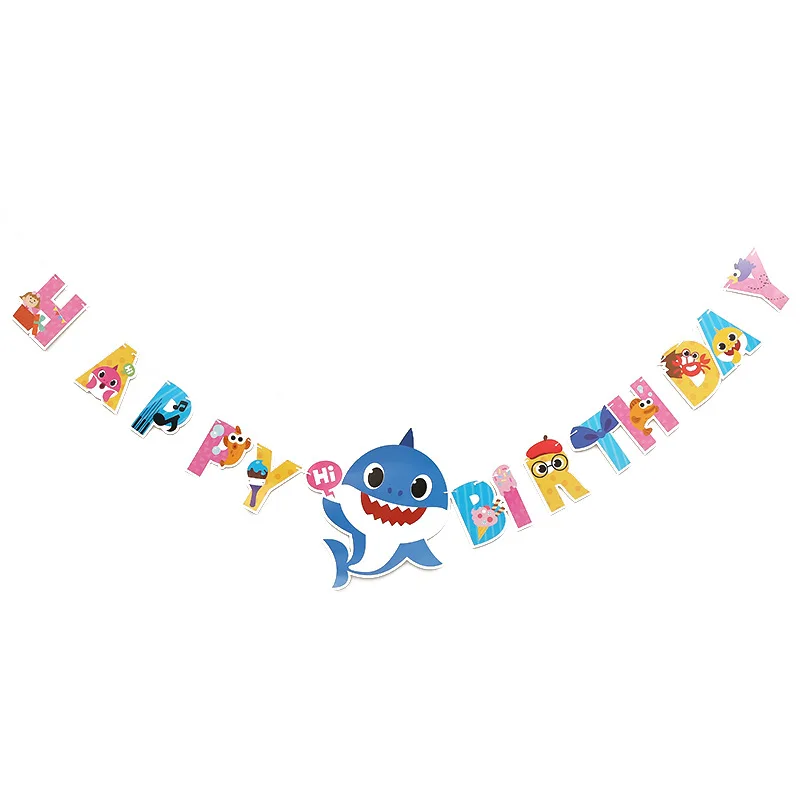 

Baby Shark Birthday Party Decorations Hanging Happy Birthday Banner Hanging Swirls For Boy Birthday Decor Party Supplies