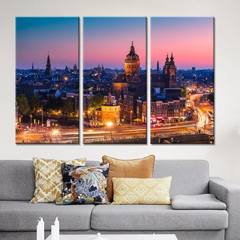 

3 Pieces/sets Canvas Art Canvas Paintings London Night View Nordic 3 panels HD Decorations For Home Wall Art Prints Canvas