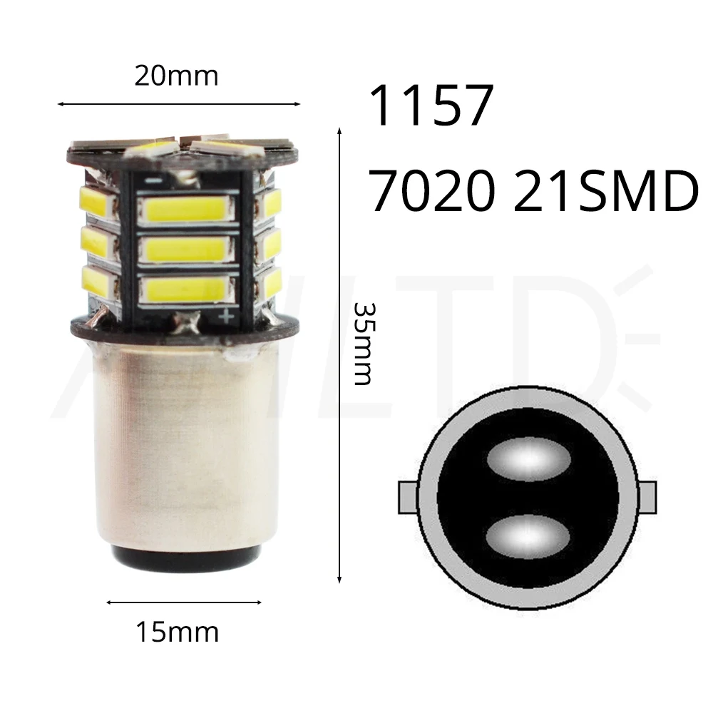 1 шт. сигнальные лампы фонари заднего хода 7020 21SMD 1156 BA12S 1157 BA15D P21/5 Вт S25 1459 21 светодиодный стайлинга автомобилей спереди белый 12V