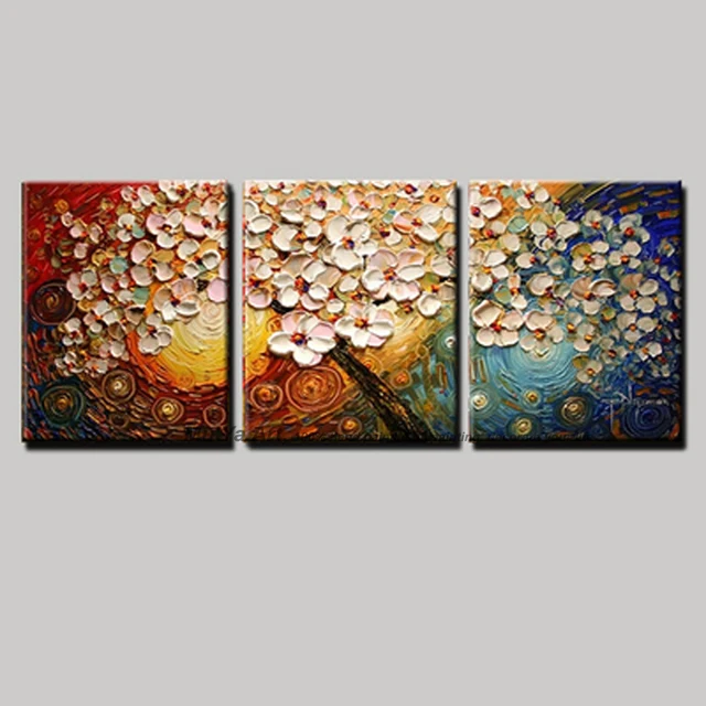 3 panel canvas wall art tree pictures modern flower acrylic floral