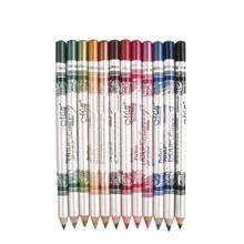 MENOW Марка 12 шт. 2 в 1 Лидер продаж Eye Liner Карандаш для губ длительный Водонепроницаемый 12 Цвет комплект макияж p12005