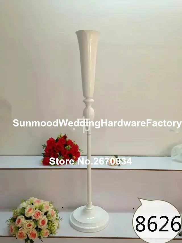 Tall And Large Flower Vase Stand Trumpet Metal Vase For Weddings