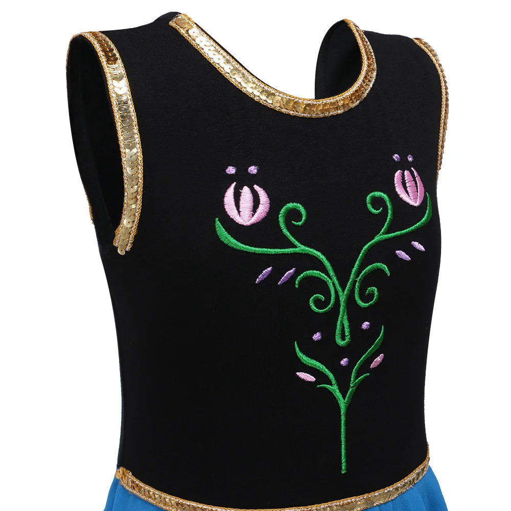 BAOHULU/Черное, синее, розовое танцевальное платье Эльзы для девочек, балетная пачка, Детская Одежда для танцев, гимнастическое трико, костюм для акробатики От 3 до 12 лет детей