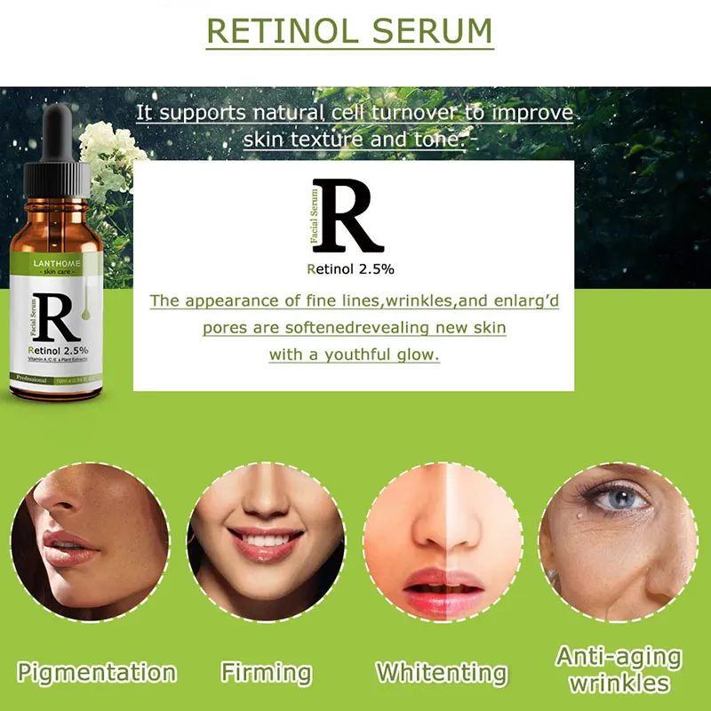 Сыворотка для лица Retinol 10 мл витамин C сыворотка устойчивое восстановление кожи против морщин против акне уход за кожей с сывороткой отбеливающая антиanging25