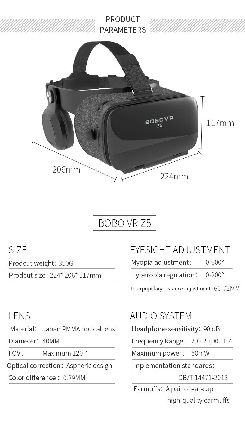 Новая глобальная версия BOBOVR Z5 гарнитура виртуальной реальности VR коробка 3D очки картон для смартфонов Daydream полная посылка геймпад