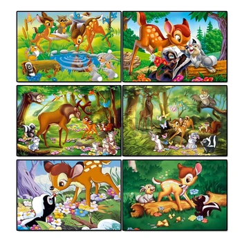 

5d diy diamond mosaic embroidery Cartoon animated"Bambi"Fawn in the woods diamond painting animal Handmade decorative kids gifts