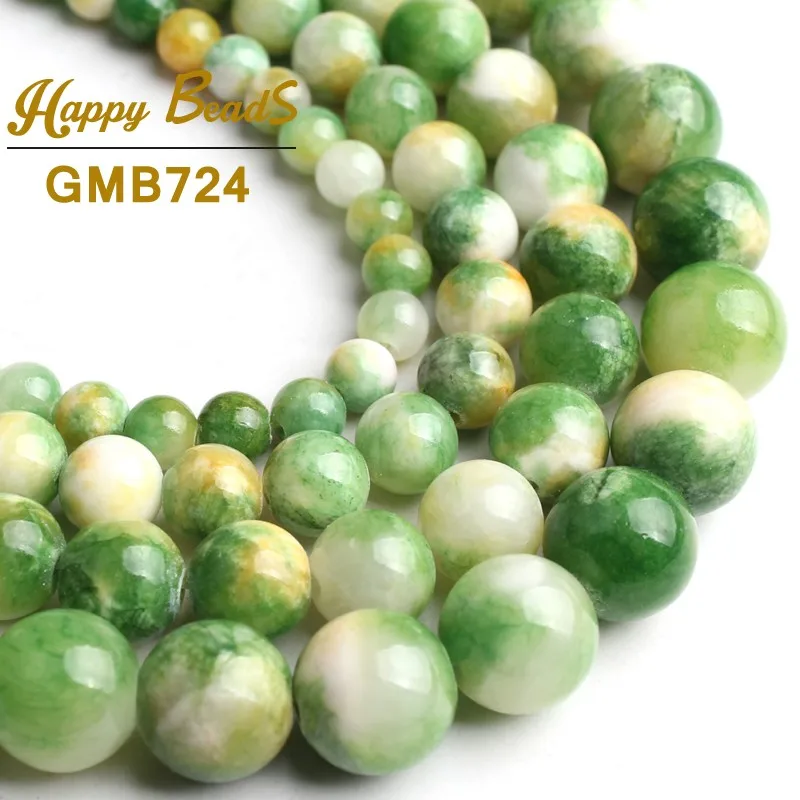 

Natural Stone Green Cloud Jades Chalcedony Beads Round Loose Bead For Jewelry Making DIY Bracelet Necklace 15"Strand 6/8/10/12mm