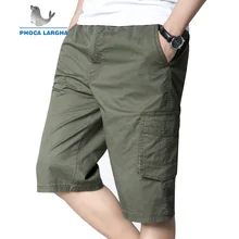 Новые мужские шорты Карго Летние повседневные карманные шорты Masculino мужские мульти-карманные комбинезоны военные короткие брюки плюс размер 5XL