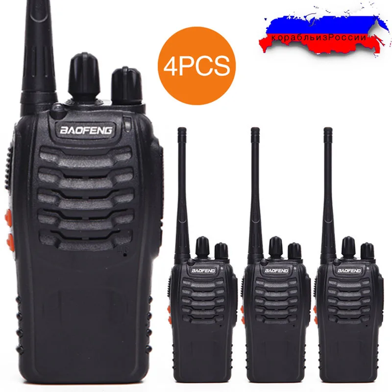 4Pcs Baofeng BF-888S Mini Walkie Talkie Portable Radio CB radio BF888s 16CH UHF Comunicador Transmitter Transceiver | Мобильные
