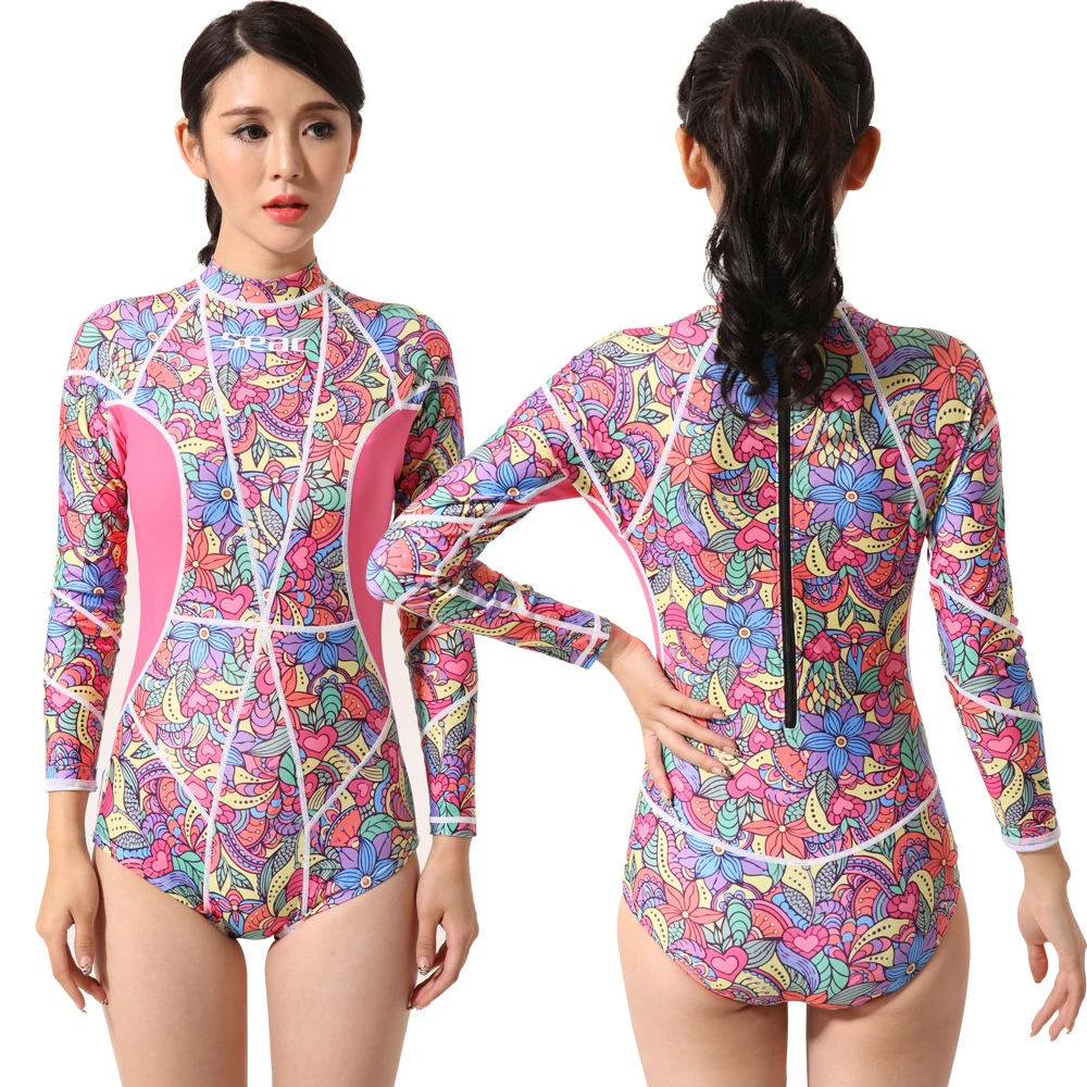 Seac women long sleeve romper short one piece swimsuit womens jumpsuit