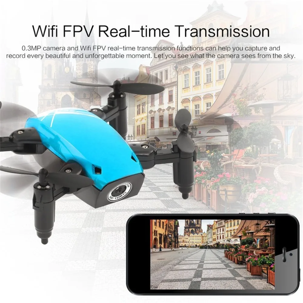 S9W складной RC Мини Дрон Карманный Дрон микро Дрон вертолет с wifi FPV 0.3MP камера 360 градусов