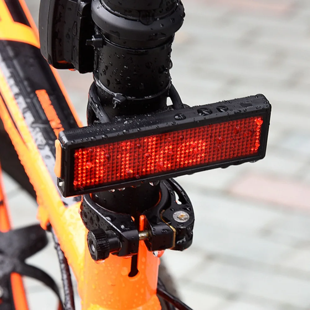 

DIY LED Waterproof Taillight Programmable LED Electronic Display Bicycle USB Rechargeable Rear Light Bicycle Parts #281847