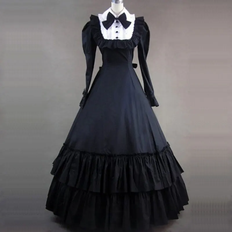 black-and-white-classic-gothic-victorian-dress