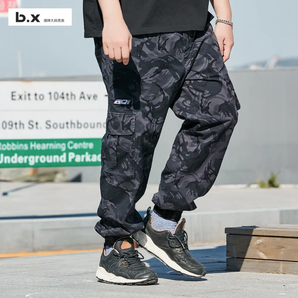 B.X прилив бренд большой размеры для мужчин 2019 Весна fit версия простой камуфляж