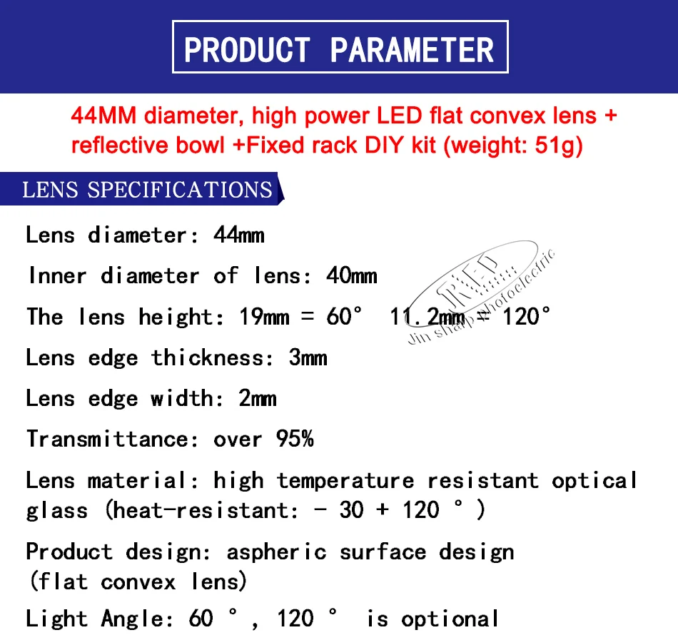 Lente de Vidro Potência da Lâmpada Xícara + Suporte w de Alta Shipping Alta Qualidade Conjunto Led 50 30 20 w 100 Talão Reflexão Fixo 44mm 1 High Quality Luzes e Iluminação