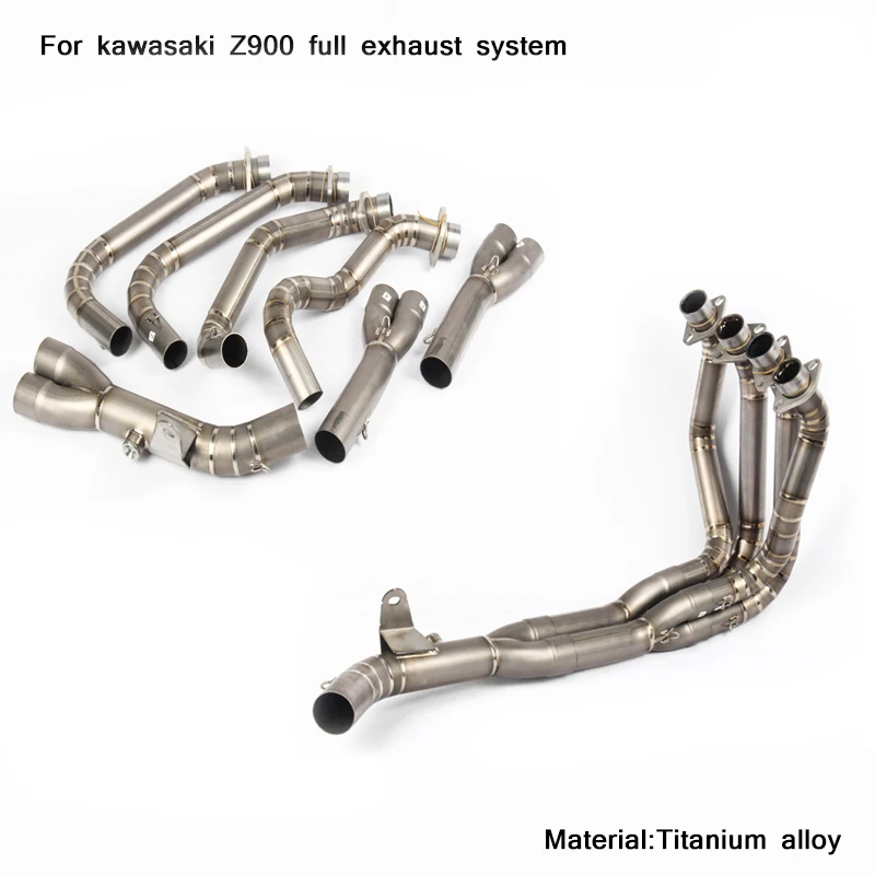 

Moto-Modified Titanium Alloy Full Connecting Pipe Exhaust System Lossless installation Silp on for Kawasaki Z900 All Year