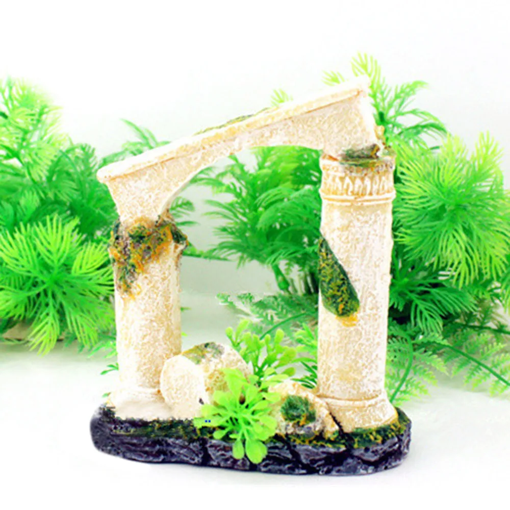 Украшение для аквариума древние римские колонны здание руины водные скрытие пещера греческий храм украшения для ландшафта