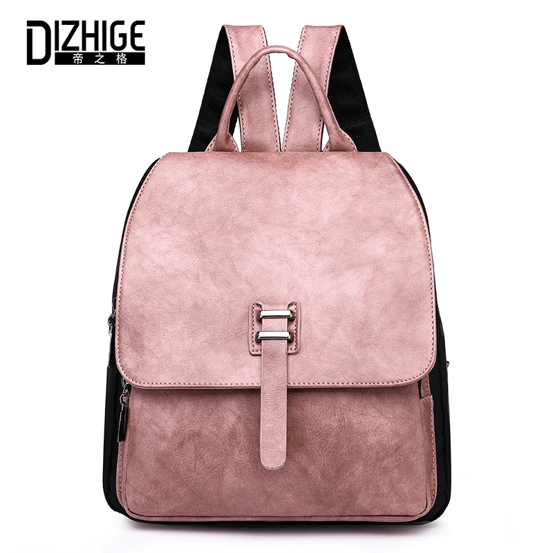 

DIZHIGE Brand PU Leather Women Backpacks High Quality Schoolbag Backpack For Teenager Girl Elegant Fashion Panelled Bag 2018 New
