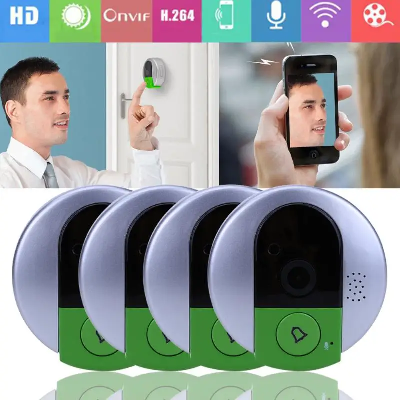 

HD 720P Wireless WiFi Security IP Door Camera Night Vision Two Way Audio Wide Angle Video Doorcam Peephole