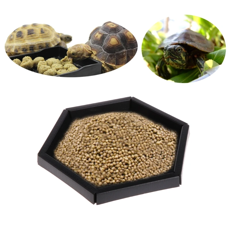 

Hexagon Shape Reptile Feeder Food Water Dish Bowl Basin Holder For Lizard Turtle