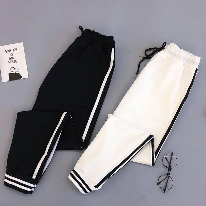 Spring Sport women's Trousers Student Streetwear Women's Pants Elastic Casual female Black Cargo Pants for Women Spring Sport women's Trousers Student Streetwear Women's Pants Elastic Casual female Black Cargo Pants for Women