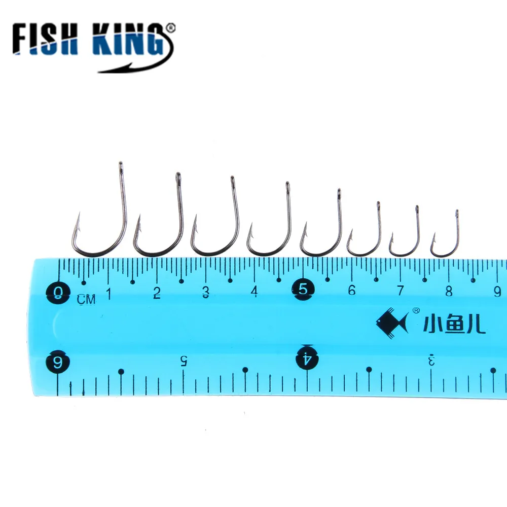 FISH KING 50 шт./лот Size3 Size12 крючок с бородкой из высокоуглеродистой стали рыболовный