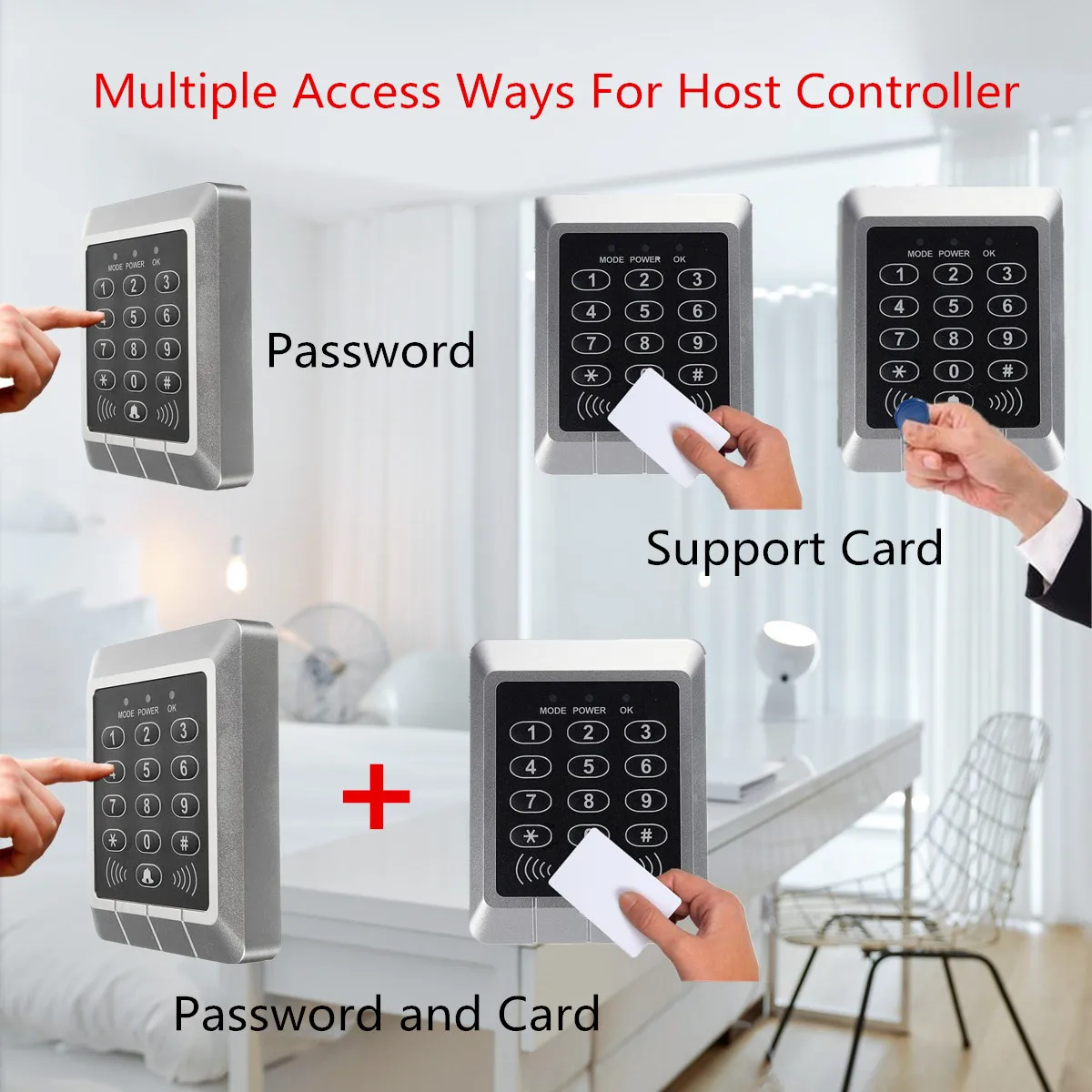 

125KHz RFID ID Card Keypad Doorbell Door Lock Security Access Control System Kit Aluminum Plastic Fashionable Elegant Safety
