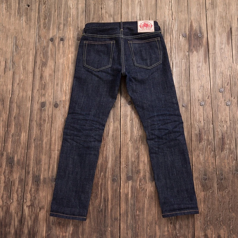 Popular sd107-0001 Read Description! heavy weight raw indigo selvage unwashed denim pants unsanforised thick raw denim jean 17oz