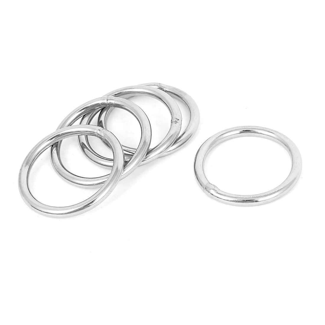 

Hot 30mm x 3mm Stainless Steel Webbing Strapping Welded O Rings 5 Pcs