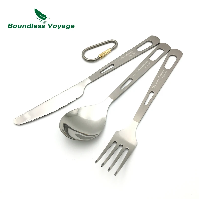 Sin Límites de viaje de titanio vajilla cuchara tenedor cuchillo Spork palillos cubiertos conjuntos para acampar al aire libre de viaje de utensilios de uso en el hogar