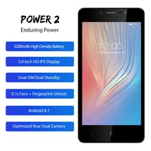 LEAGOO мощность 2 Мобильный телефон 5,0 «HD ips Оперативная память 2 ГБ Встроенная память 16 ГБ Android 8,1 mt6580a четыре ядра двойной Камера сзади отпечатков пальцев Смартфон 3G