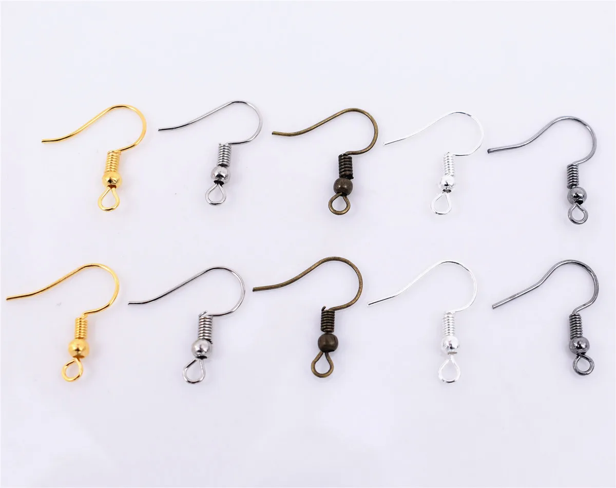 

100pcs/lot 20x17mm 5 Colors Plated Earrings Clasps Hooks Fittings DIY Jewelry Making Accessories Iron Hook Earwire Jewelry