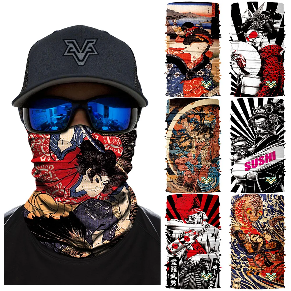 3D Seamless Face Shield Japan Styles Cycling Bandana Headband Outdoors