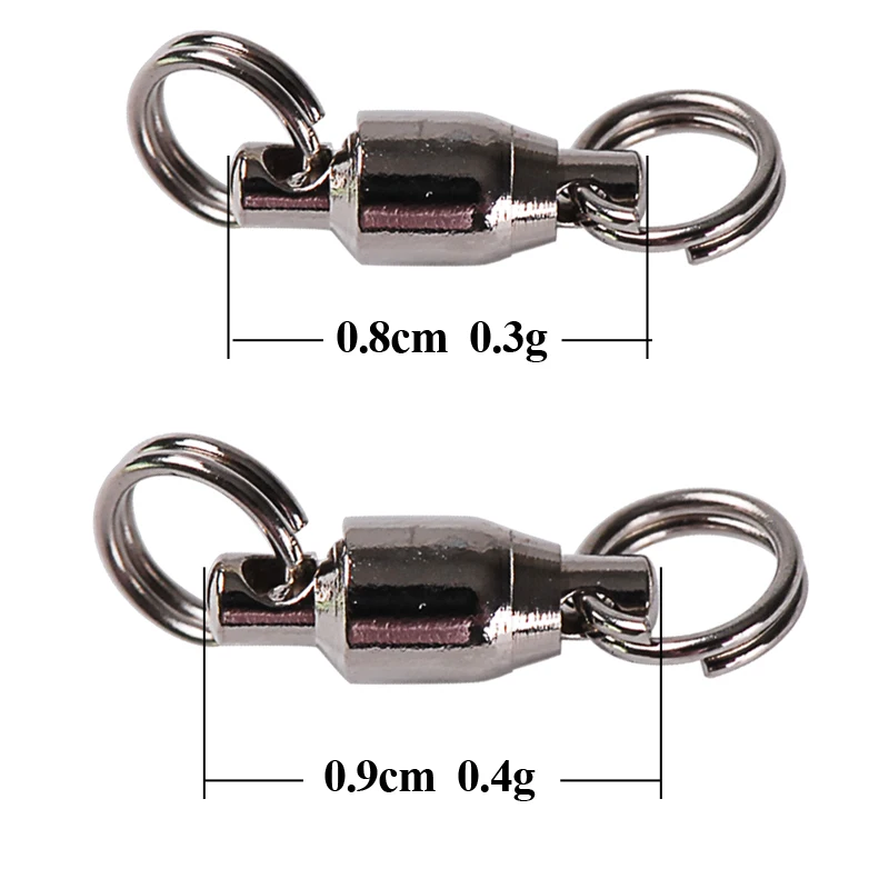 50 шт., 0#0,3 г/8 мм, 1#0,4 г/9 мм, коробка для рыболовных снастей, Серебряная сталь, вертлюги, блокировка оснастки, рыболовные аксессуары, соединительный шарнир