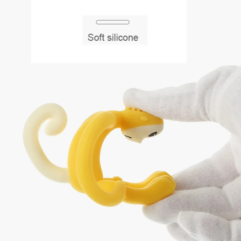 

Children Baby Silicone Cartoon Monkey Teethers Training Toys Kids Safety For Infant Newborn Teeth Training Safe Silicone Beads