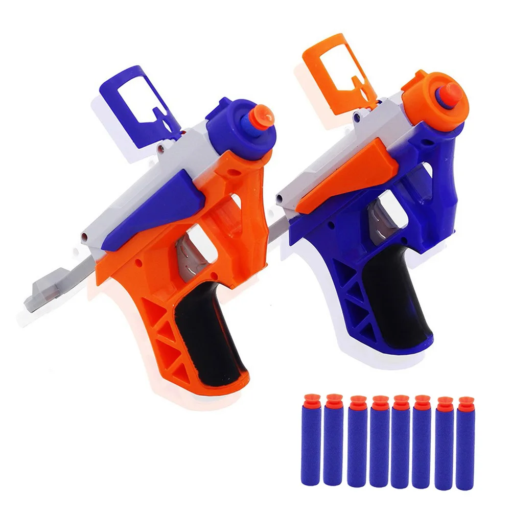 2 шт. детские игрушки мягкие EVA пули игрушечный пистолет с пулями Дартс круглая голова бластеры EP детские игрушки пистолет - Цвет: Blue Orange