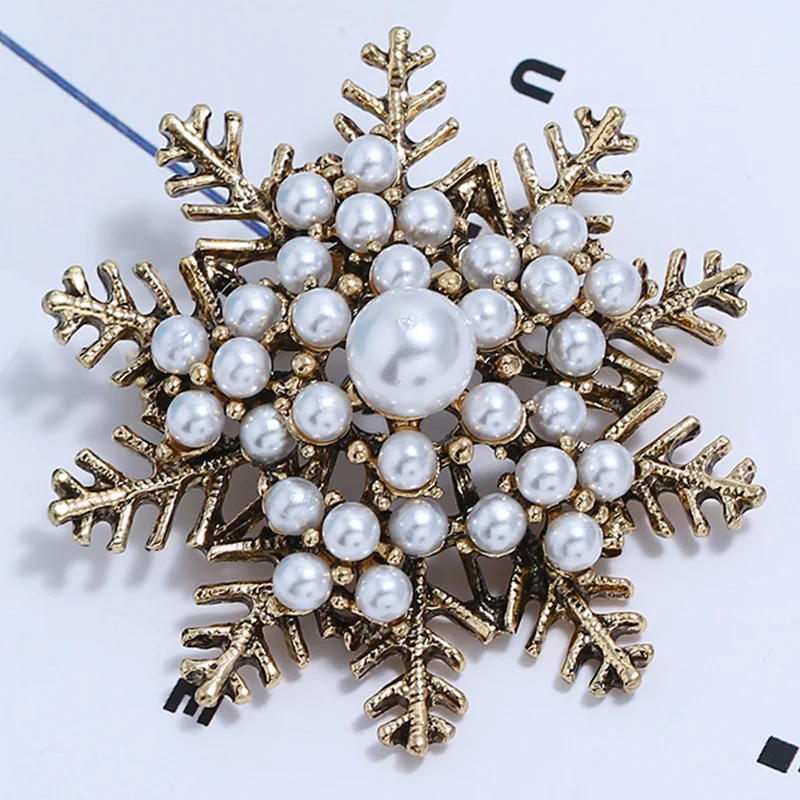 

Big Snow flower brooches retro Gold Simulated pearl Brooch Pins Corsage Hats Scarf Clips Accessories Women Boutonniere Brooch