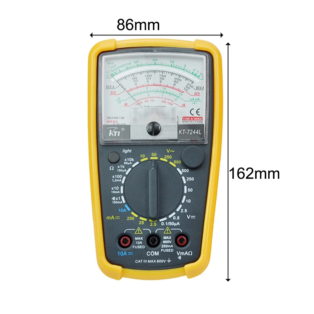 KT7244L чувствительный аналоговый мультиметр Напряжение Ток точный ACV DCV DCA тестер набор