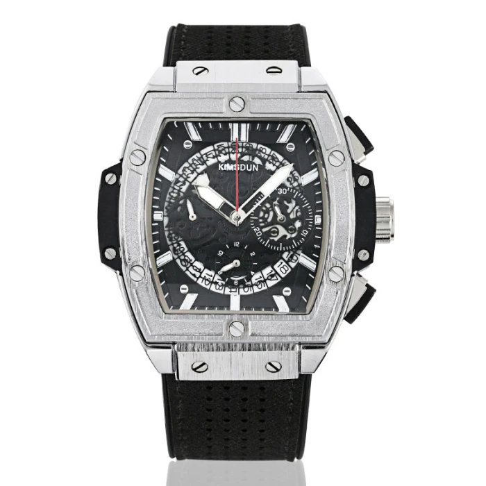 KIMSDUN бренд Montre Homme резиновый мужской корпус часов Форма многофункциональный спортивный хронограф водонепроницаемые кварцевые часы