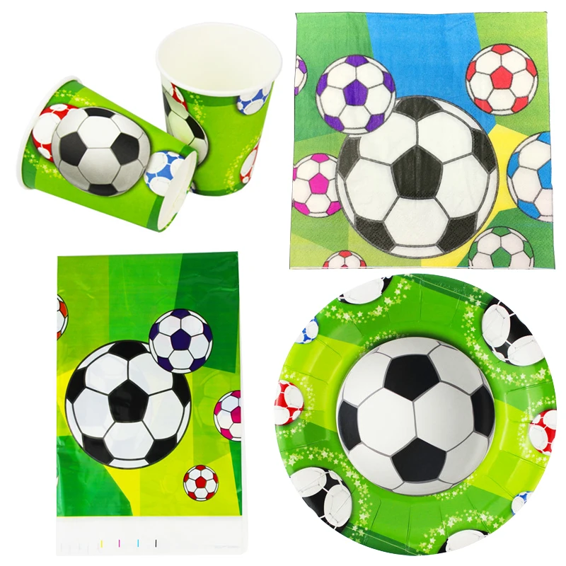 61pcs Football Theme Birthday Party Decoration Plates Soccer Cups