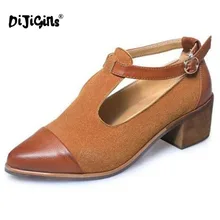 DIJIGIRLS/женские туфли-лодочки на низком каблуке в британском стиле женские туфли-оксфорды на квадратном каблуке в стиле ретро из искусственной кожи с вырезами