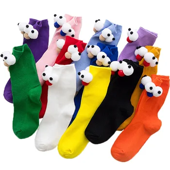 

Cute Cartoon Cotton Sock Childlike Three-Dimensional Comfortable Socks Cute big eyes kawaii Soft Winter Summer Sokken birds