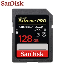SanDisk Extreme Pro sd-карта 32 Гб 64 Гб 128 ГБ высокоскоростная UHS-II-камера U3 карта памяти до 300 МБ/с./с флеш-карта для 4K видео