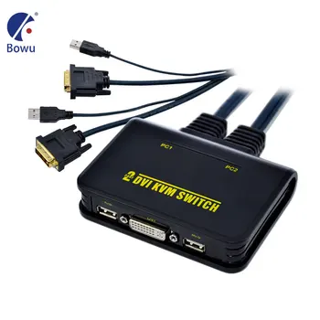 

2020 USB2.0 2 in 1 Out USB DVI Switch 2-Port USB 2.0 DVI KVM Switcher Audio Video With Cable For Monitor Computer Keyboard Mouse