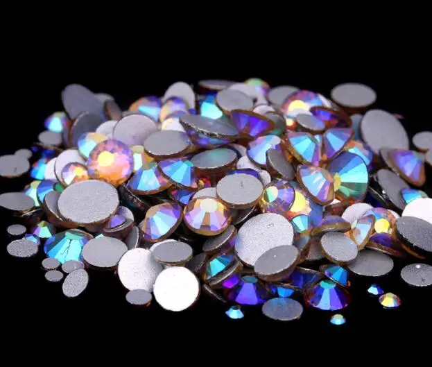 

Lt.C.Topaz AB ss3,ss4,ss5,ss6,ss8,ss10,ss12,ss16,ss20,ss30 Flat Back Crystal Non Hotfix Nail Art Glue On Rhinestones