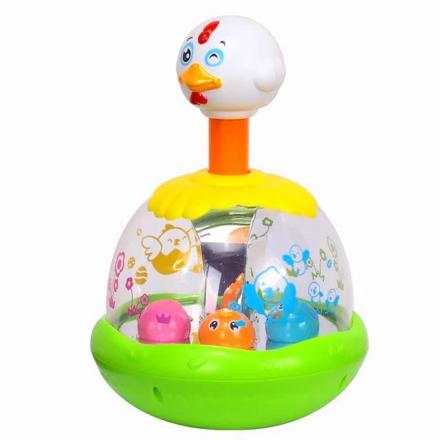 Cheap Baby Toys Push and Spin Carousel Chicken Toy Hen Jumping With
