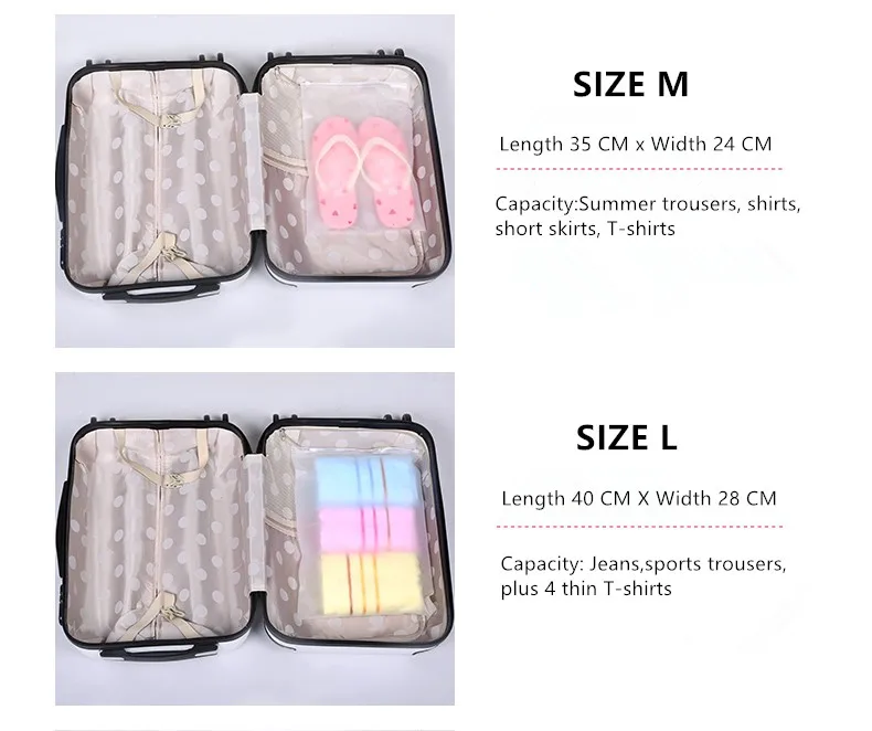 Travelsky 7 Pcs/Set Travel Accessories Clothes Luggage Self-sealing Wash Protection Storage Bag Organizers Bags Free Shipping